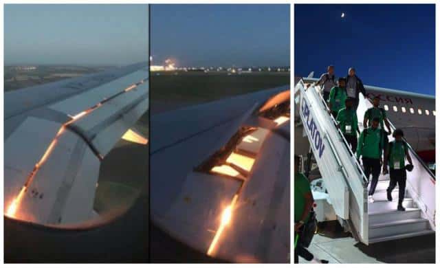 Turbina de avión en el que viajaba la selección de Arabia se incendió en pleno vuelo