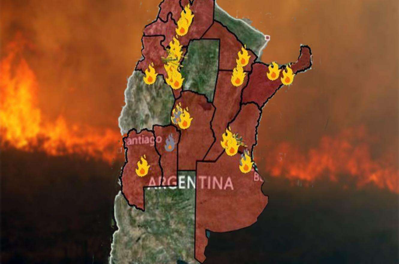 Hay focos de incendio en al menos 12 provincias argentinas
