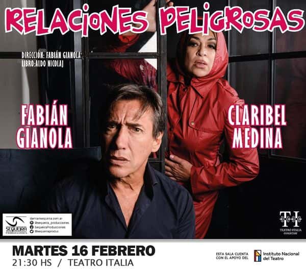 Teatro Italia: el 16 de febrero llegan Claribel Medina y Fabián Gianola