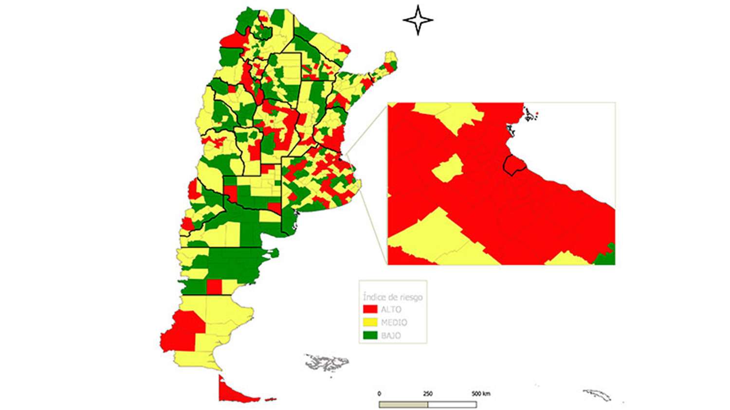 Riesgo epidemiológico: la cantidad de departamentos "en rojo" de cada provincia