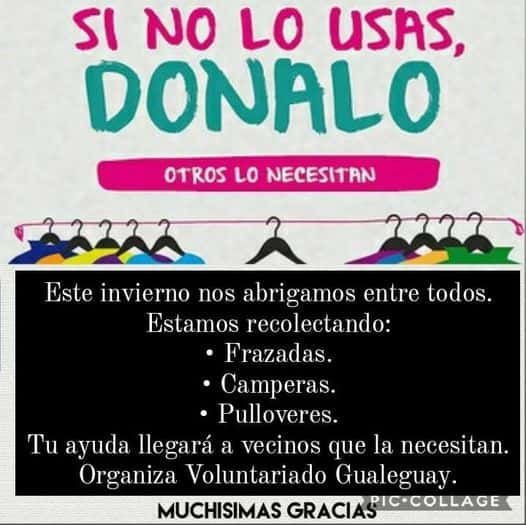 Voluntariado Gualeguay continúa con la campaña del abrigo