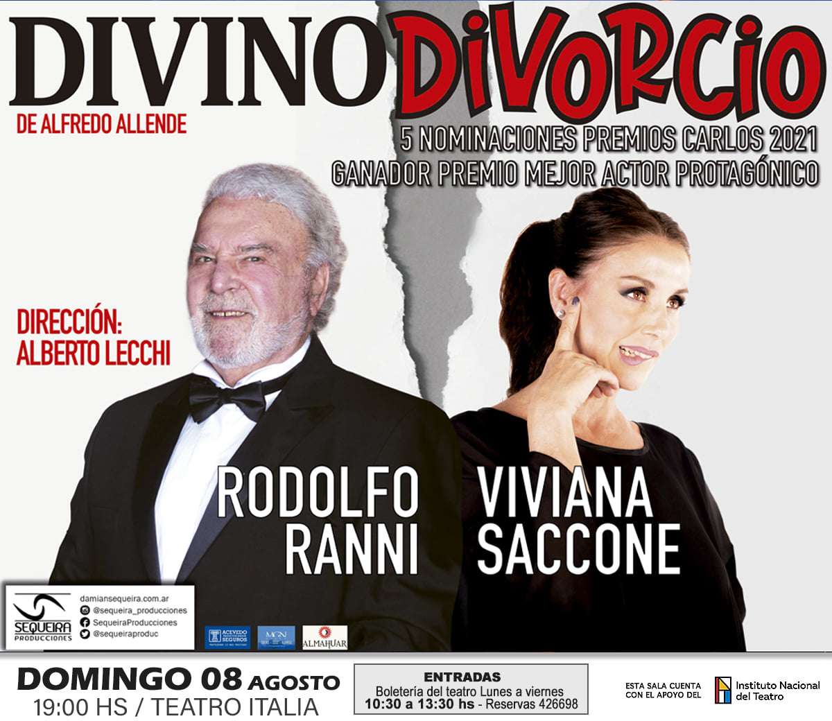 Divino Divorcio se presentará en el Teatro Italia
