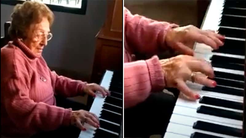 Video: Cumplió 100 años y sigue tocando el piano sin partituras