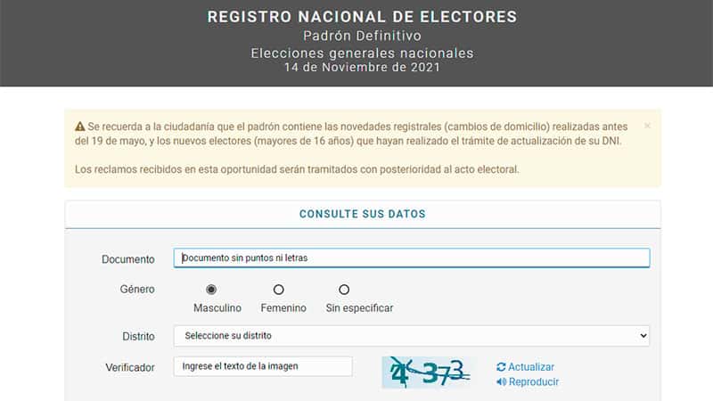 Ya se puede consultar el padrón definitivo para elecciones del 14 de noviembre