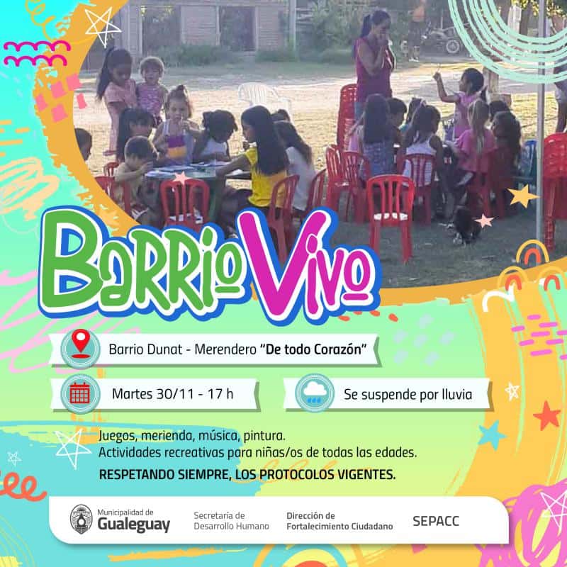 Barrio Vivo: se realizó una nueva jornada en el Dunat