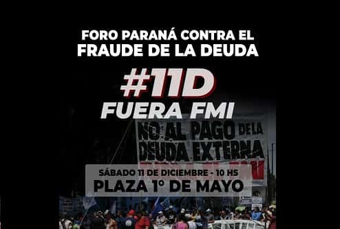 Paraná: organizaciones se movilizarán contra el FMI 