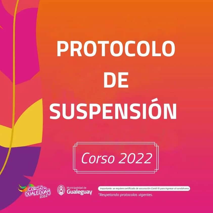 Corso 2022 : compartimos el protocolo de suspensión