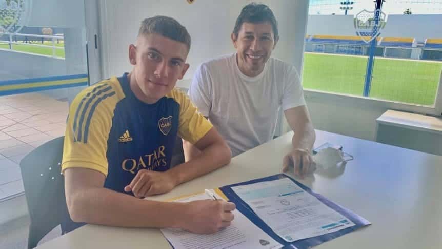 Boca Juniors le firmó el primer contrato a Tomás Díaz, hijo del Cata y una de las joyas de las Inferiores