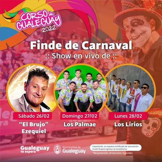 Finde de carnaval: ¿Cuáles son las bandas que vienen a Gualeguay?