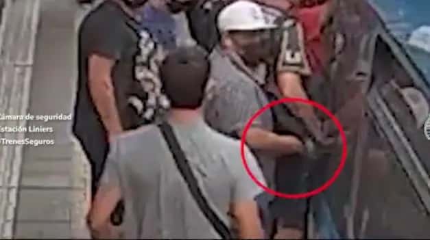 Video: intentó robar un celular en el tren y un pasajero le pegó una piña para detenerlo