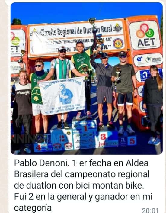 Pablo Denoni hizo podio en Aldea Brasilera