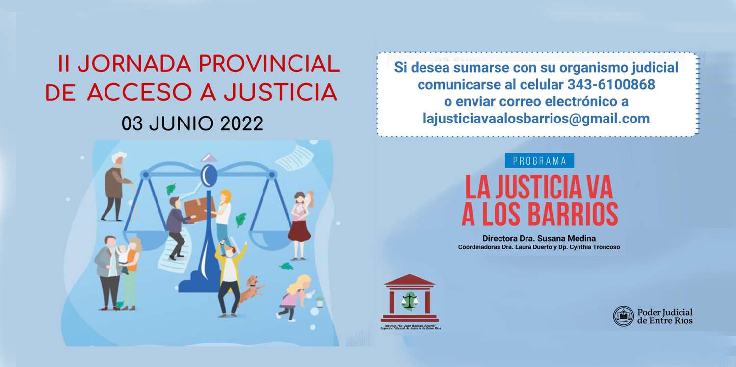 Habrá una jornada provincial de acceso a Justicia en Punta De Monte Gualeguay