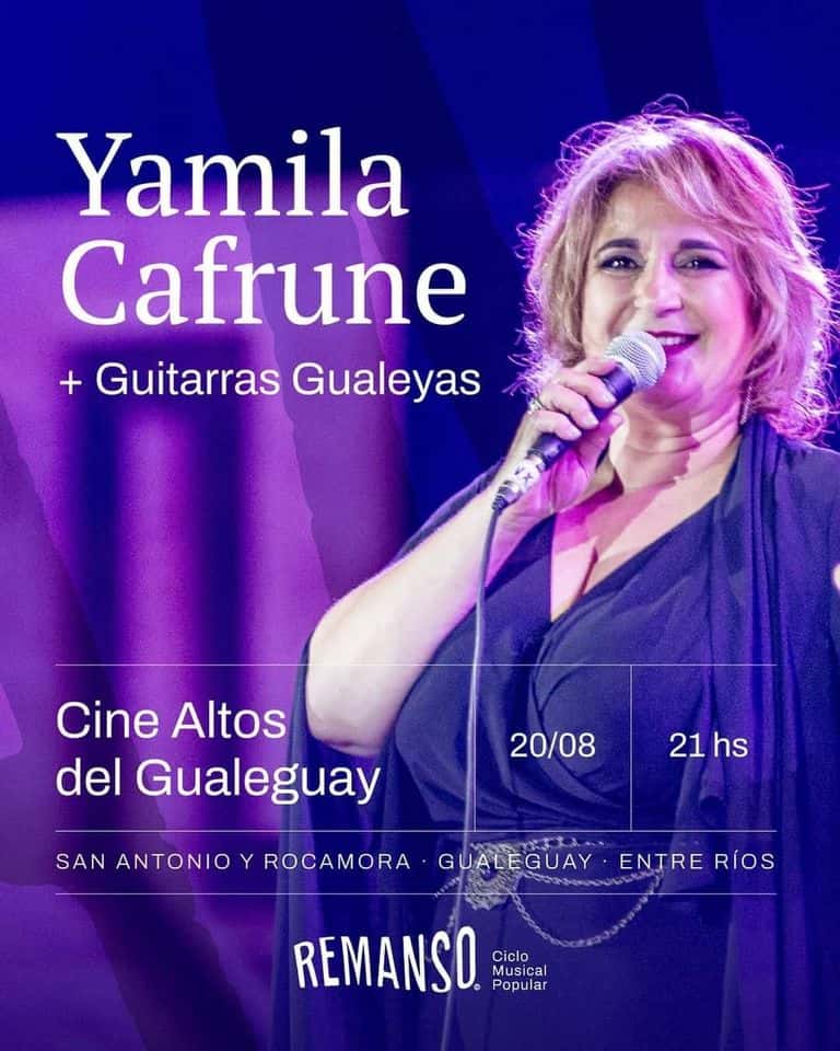 Yamila Cafrune se presentará en Gualeguay