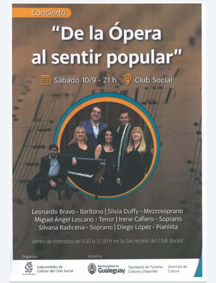 Club Social, esta noche, 21 hs.: “De la Ópera al Sentir Popular”
