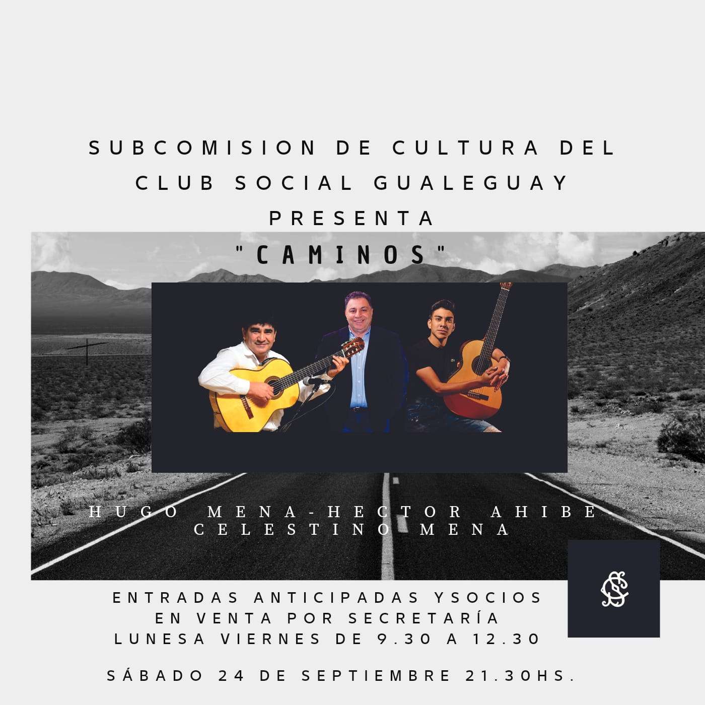 Club Social: Recital “Caminos” con Hugo Mena, Héctor Ahibe y Celestino Mena