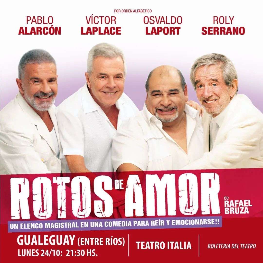 Rotos de amor se presenta hoy en el Teatro Italia