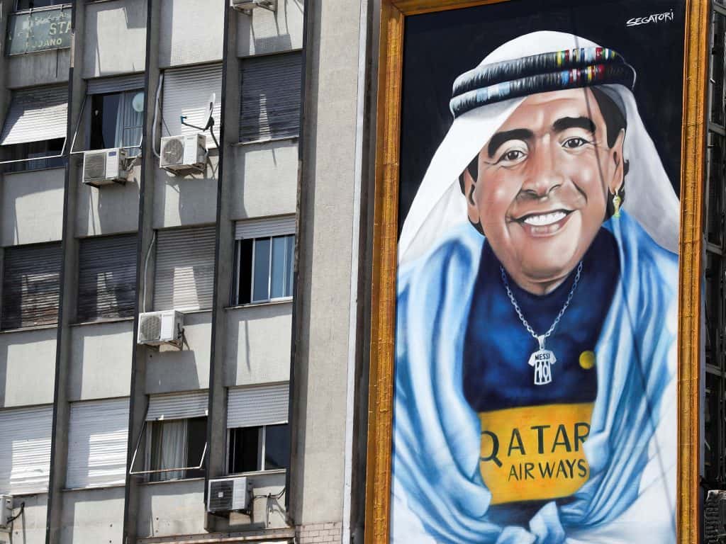 Dos años sin Maradona: inauguraron un mural de Diego cerca del Obelisco