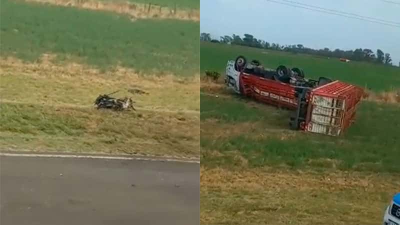 Falleció un motociclista al impactar de frente contra un camión en ruta 12