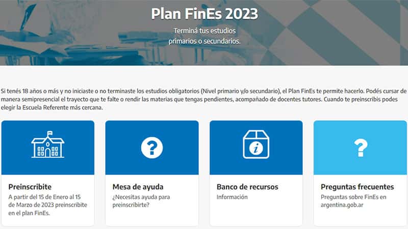 Inició la inscripción al Plan FinEs 2023: quiénes pueden anotarse y cómo hacerlo
