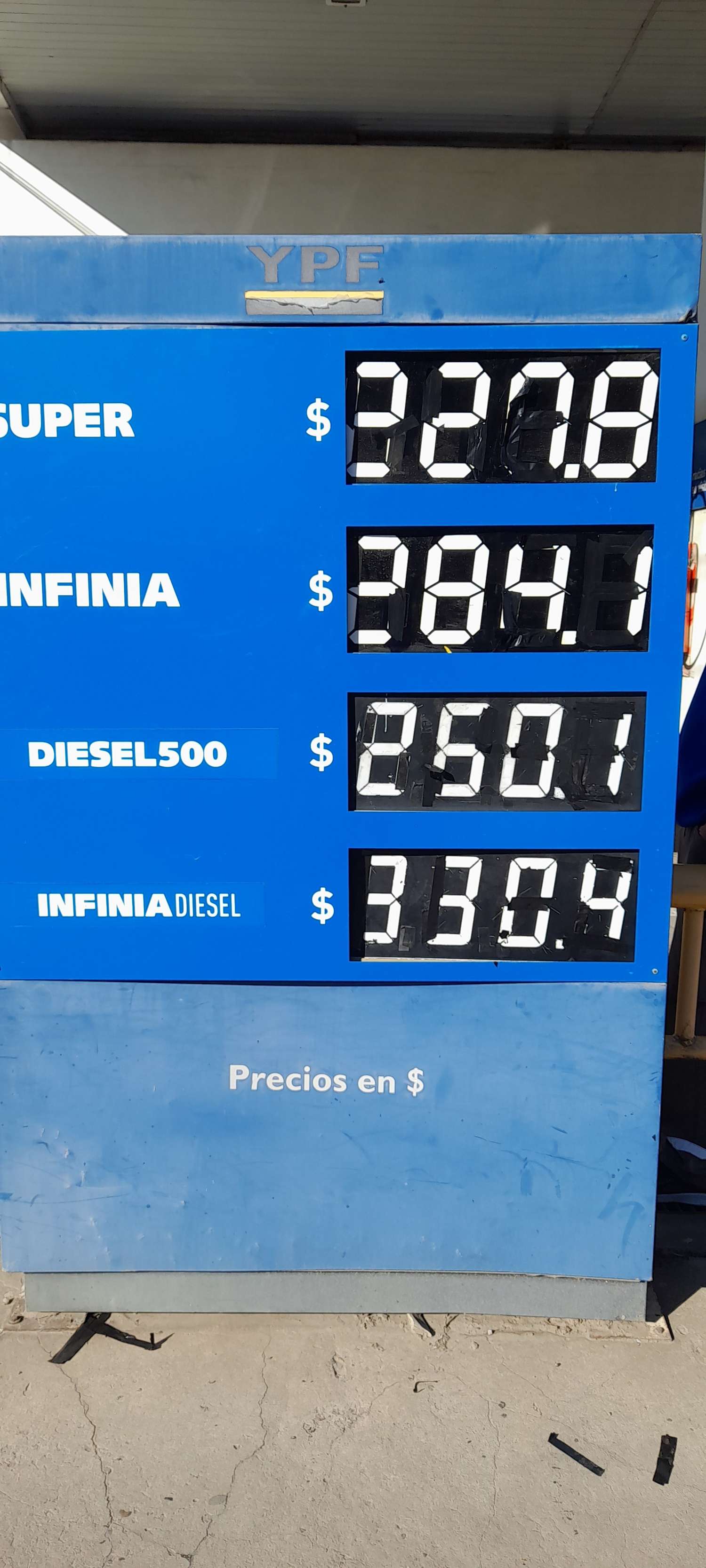 Los precios de YPF en Gualeguay