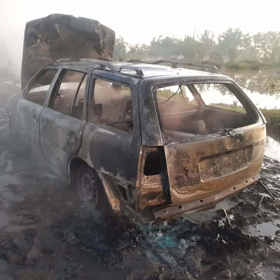 Un vehículo se incendió en el balneario