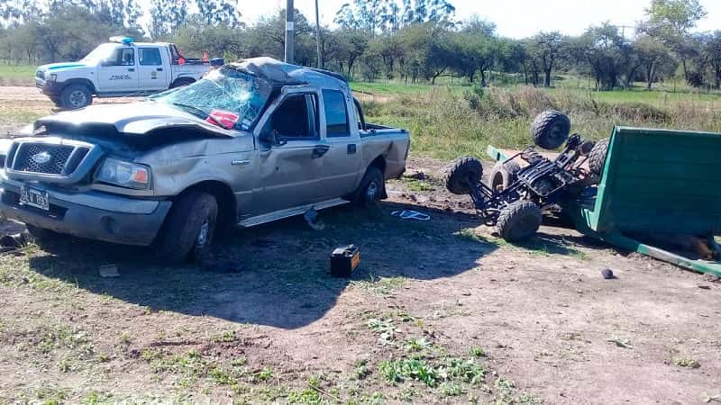 Chajarí: camioneta despistó y volcó