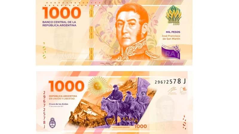 Billete de $1000 con la cara de San Martín: la fecha en que comienza a circular