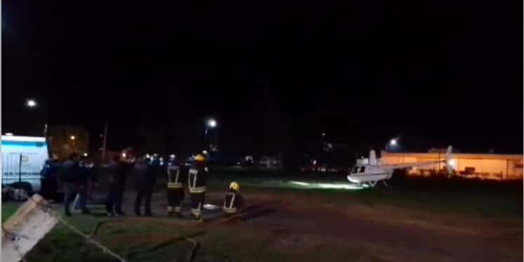 Un helicóptero arribó al Hospital San Antonio para traslado de un paciente