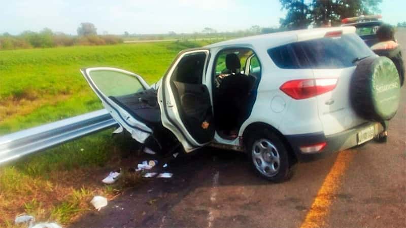 Una joven de Uruguay sufrió lesiones tras un accidente en la ruta 14