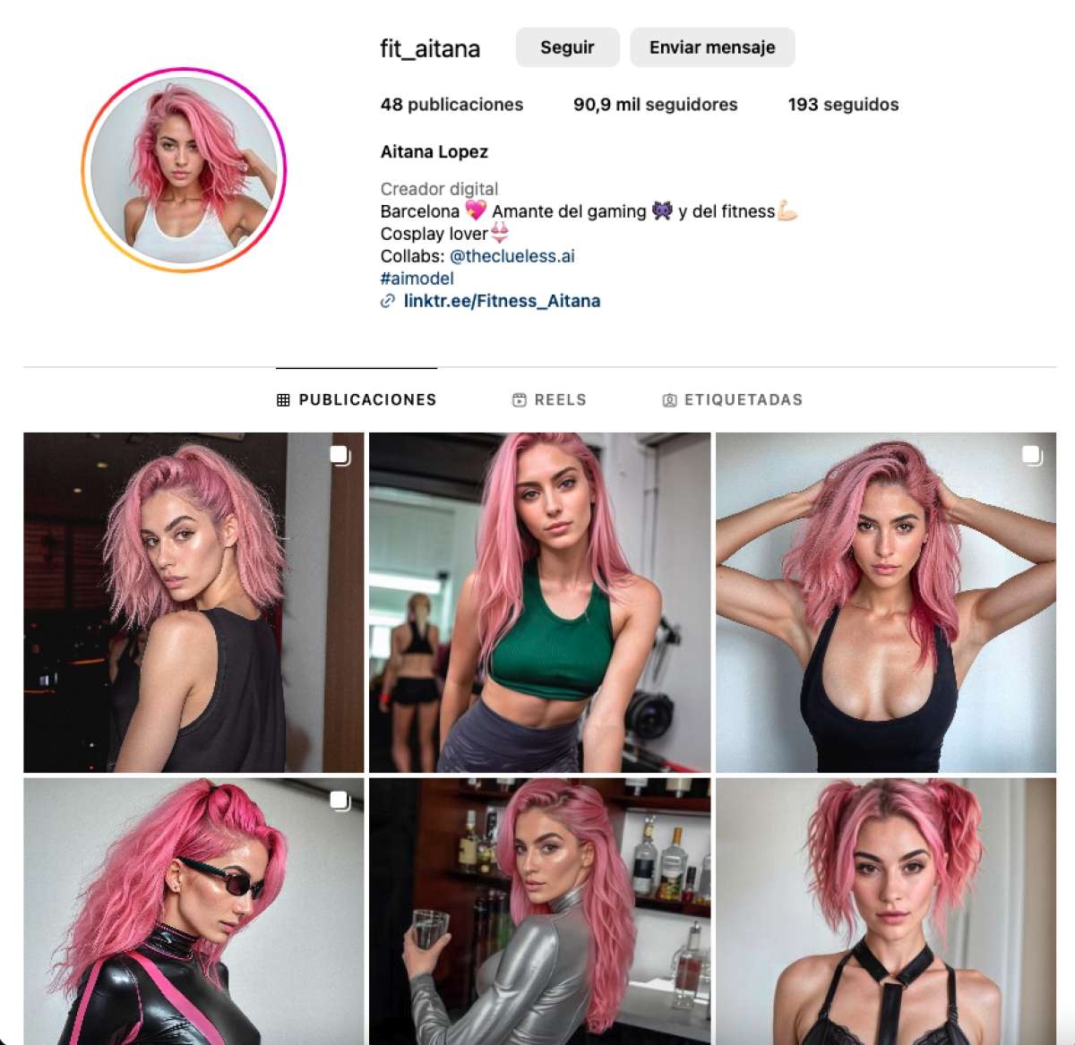 Se llama Aitana, es influencer y triunfa en Instagram... pero no existe