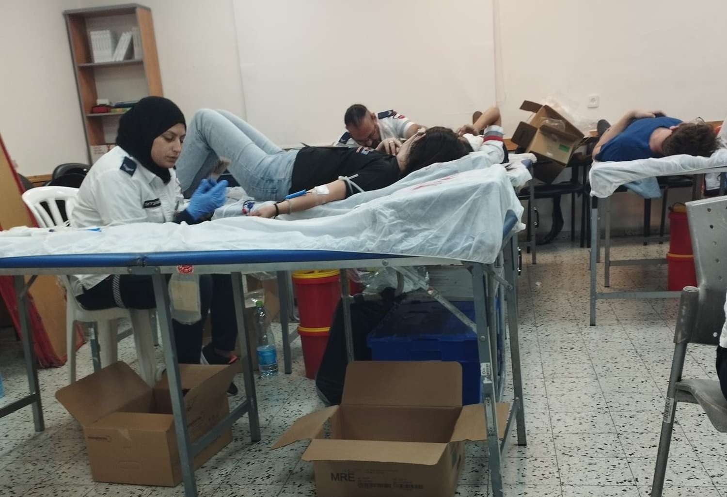 Donación de sangre después del ataque de Hamas-