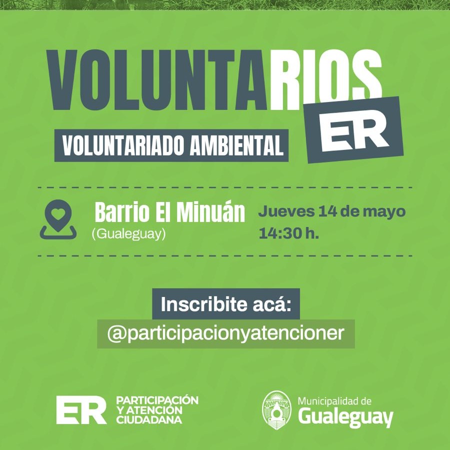 Convocan a un voluntariado ambiental en Barrio Minuán