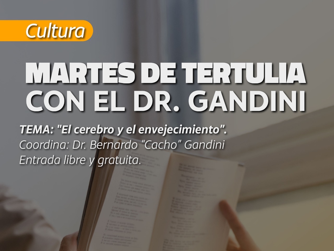 Hoy se realizará una nueva jornada de Martes de Tertulia con el Dr. Gandini