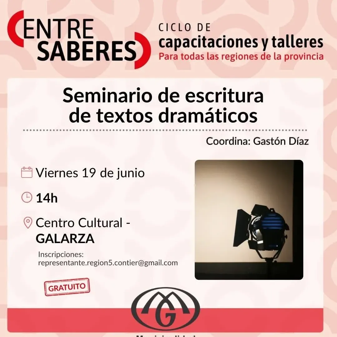 De la idea al escenario: invitan a participar de un taller de dramaturgia