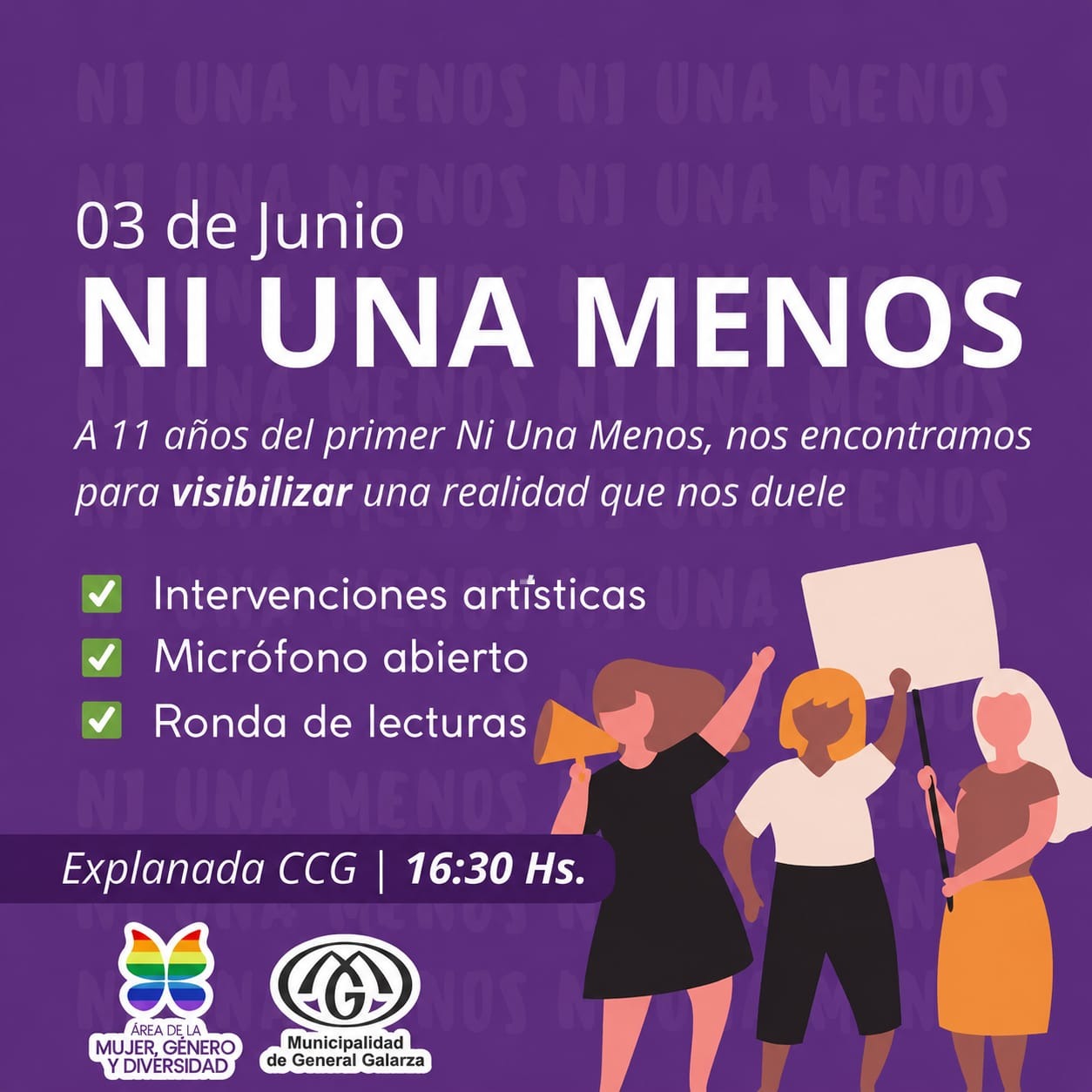Galarza se suma a una nueva jornada de concientización por el #NiUnaMenos