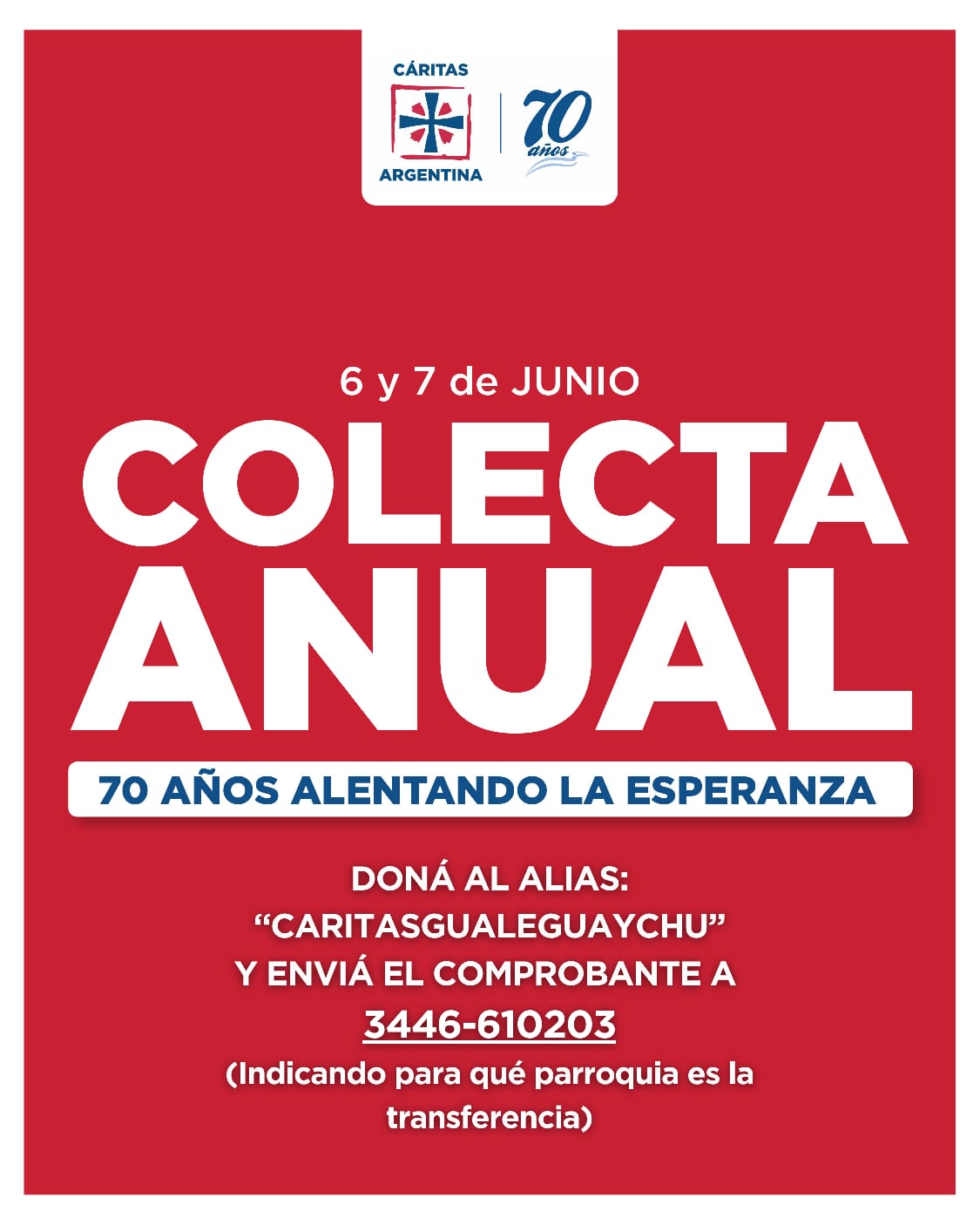 Cáritas lanzó su Colecta Anual y convocó a la solidaridad de la comunidad
