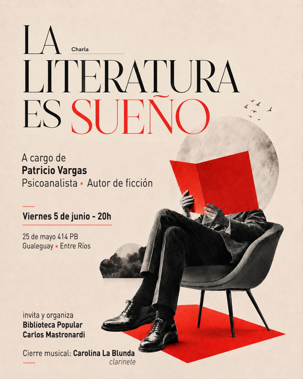 Cruce entre literatura, psicoanálisis y música: Patricio Vargas presenta sus propuestas este viernes