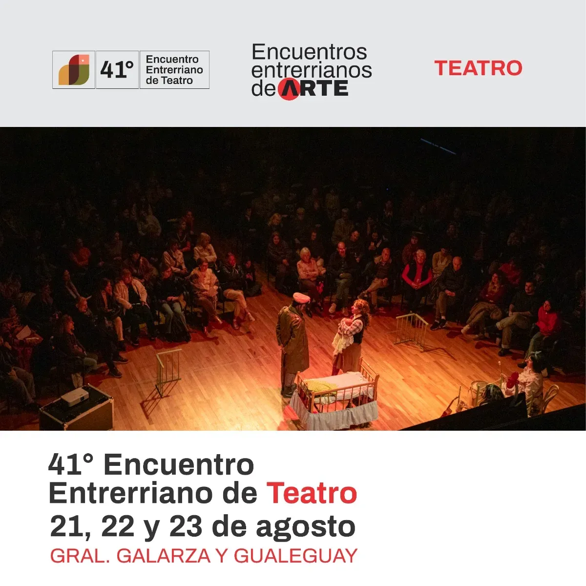 Últimos días para inscribirse al 41° Encuentro Entrerriano de Teatro que tendrá sede en Gualeguay y General Galarza